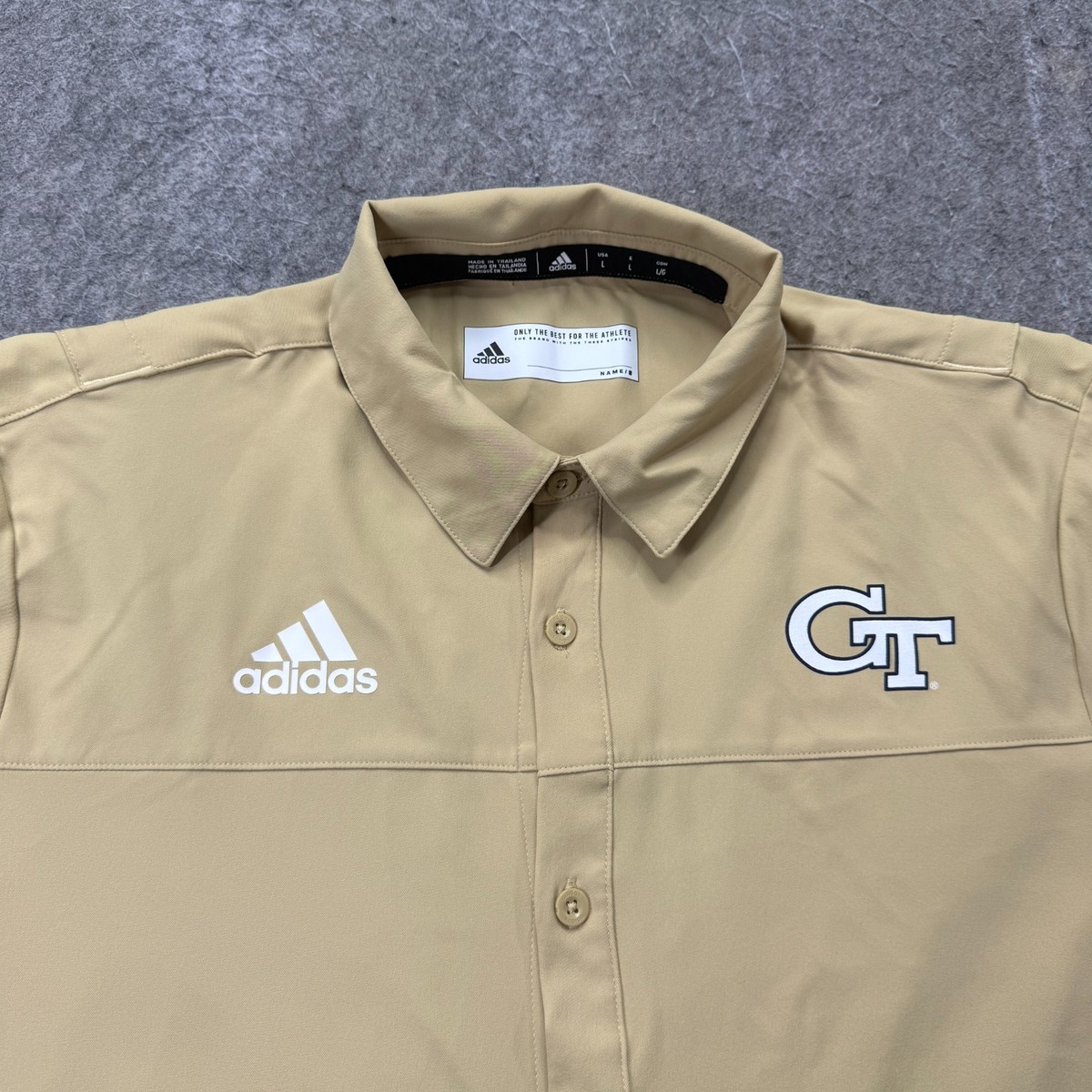 Georgia Tech Yellow Jackets Adidas Shirt Men L Gold Climalite
