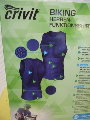 Crivit Biking Herren-Funktionsshirt Bodymapping-System Gr. 52-54 blau 3NEU  