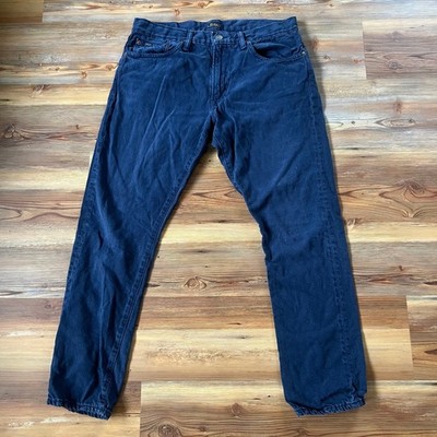 Polo Ralph Lauren Sullivan Slim Jeans Mens 33 Navy Blue Dark Wash Denim