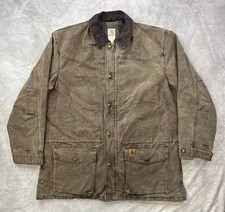 Vintage Carhartt Chocolate Brown Rancher C52 CHT Jacket Size XL Blanket Lined