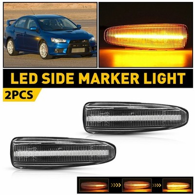 LED Fender Side Marker Turn Signal Light Clear For Mitsubishi Lancer EVO X 08-17