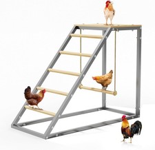 Chicken Perch for Coop with Swing Ladder Roosting Bars Poultry Enrichment Toys