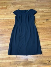 Tahari Arthur S. Levine Women's Black Cap Sleeve Sheath Dress Size 8 Knee Length