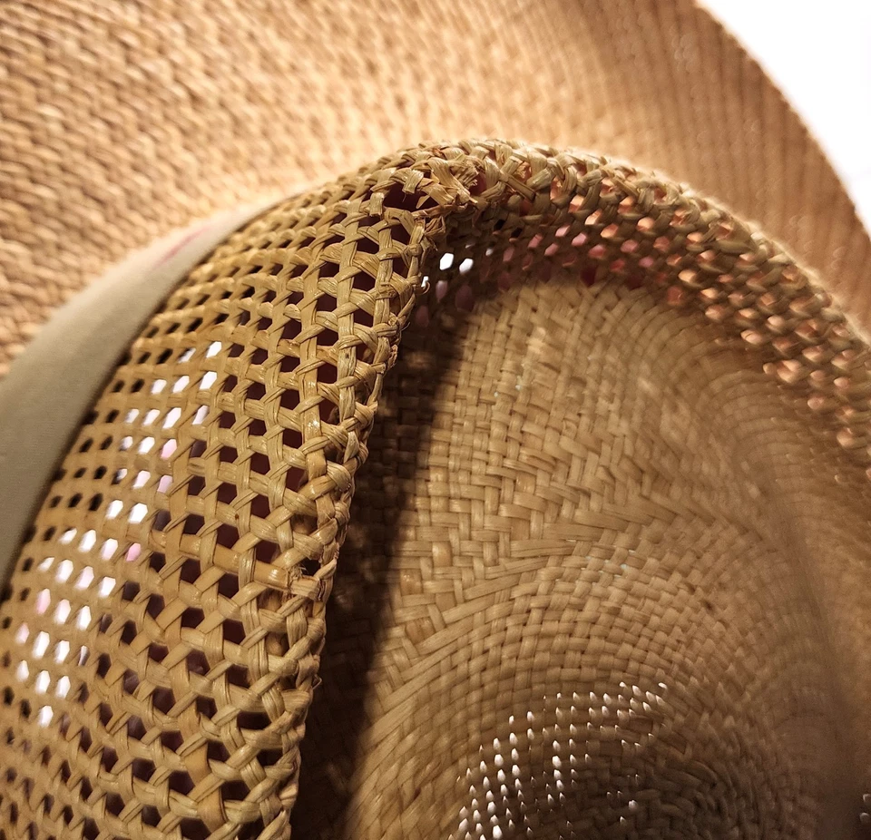 Sombrero de Golf Greg Norman Panamá-Talla LG/XL, Marrón Tiburón Logo Banda Paja Sombrero para el Sol Foto 4 de 4