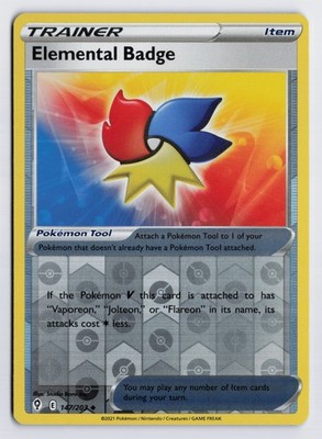 Elemental Badge - SWSH07 #147/203 SWSH07: Evolving Skies Reverse Holo LP