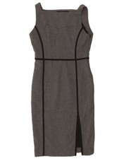 Zara Womens Sleeveless Sheath Dress UK 12 Medium Grey Polyester AQ09