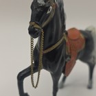 Vintage Plastic Horse Figurine with Brown Saddle and Chain Reins Saddle — photo 3