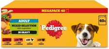 Pedigree Adult Dog Wet Food Pouch Mixed Selection in Gravy, 40x100g 3.90 per kilo