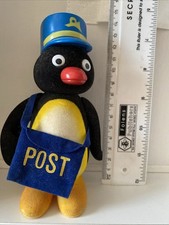 Very Rare Vintage Flocked Pingu As Postman Figure From 1990s Moveable Arms/ Head