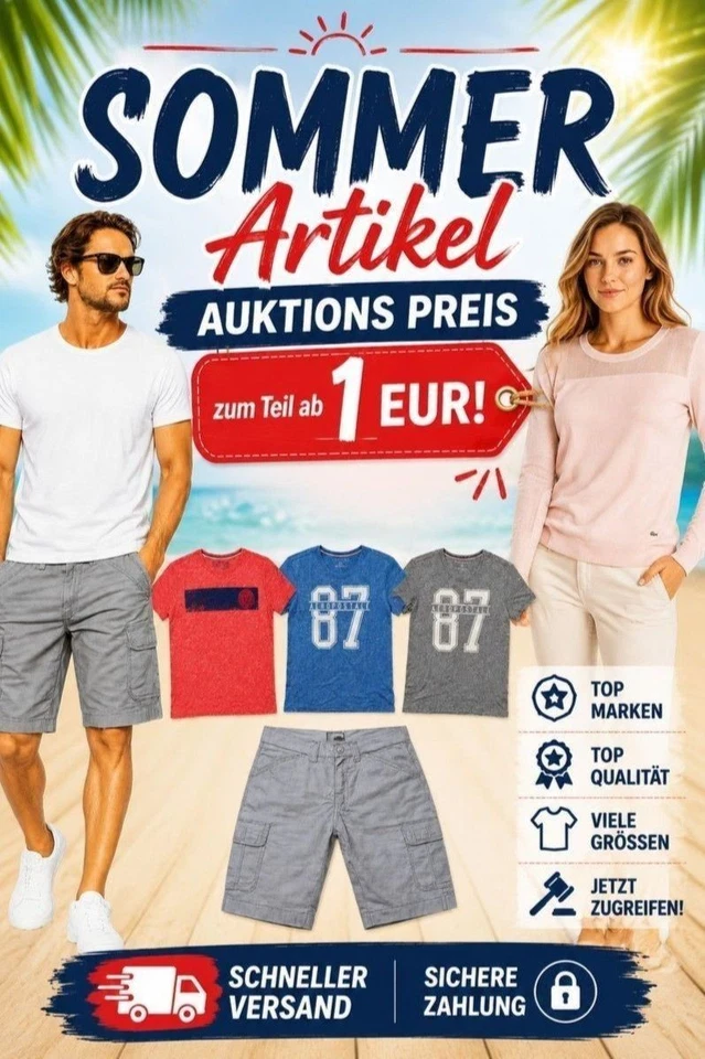 ☀️ Sommer Auktionen – Top Marken & Sommermode ab 1 € | Jetzt live sparen!