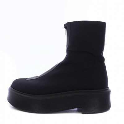 Boots】THE ROW Zipped Boots Ankle Short Chunky Heel Nylon 38 25cm 