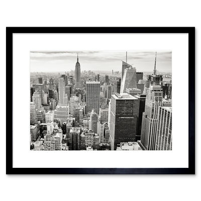 Jilden Rockefeller Center New York BW USA gerahmter Wandkunstdruck 12 x 16 Zoll