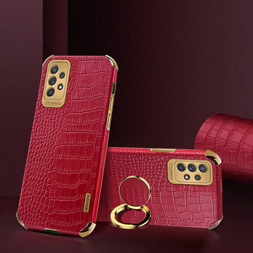 Crocodile Pattern Leather Phone Case Holder Ring For Samsung A72 A52 A70 A50 A22 - Zdjęcie 21 z 28