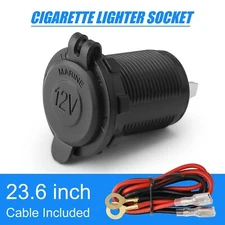 12V Cigarette Lighter Socket Power Plug Outlet Car Marine Motorcycle Receptacle