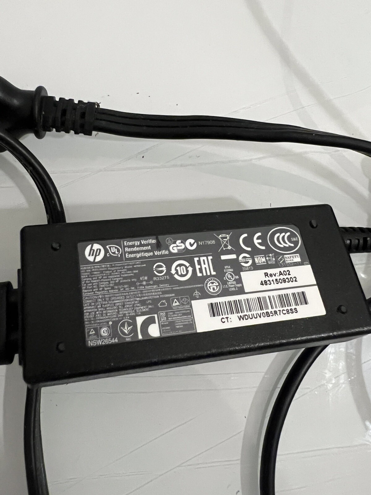 HP N17908 LAPTOP AC CHARGER 65W ADAPTER V85 080321-11 COMPUTER PLUG ...