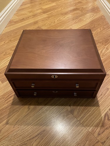 Display Chest with 16 Rectangular Recesses-NO COINS OR CAPSULES.  Box Only