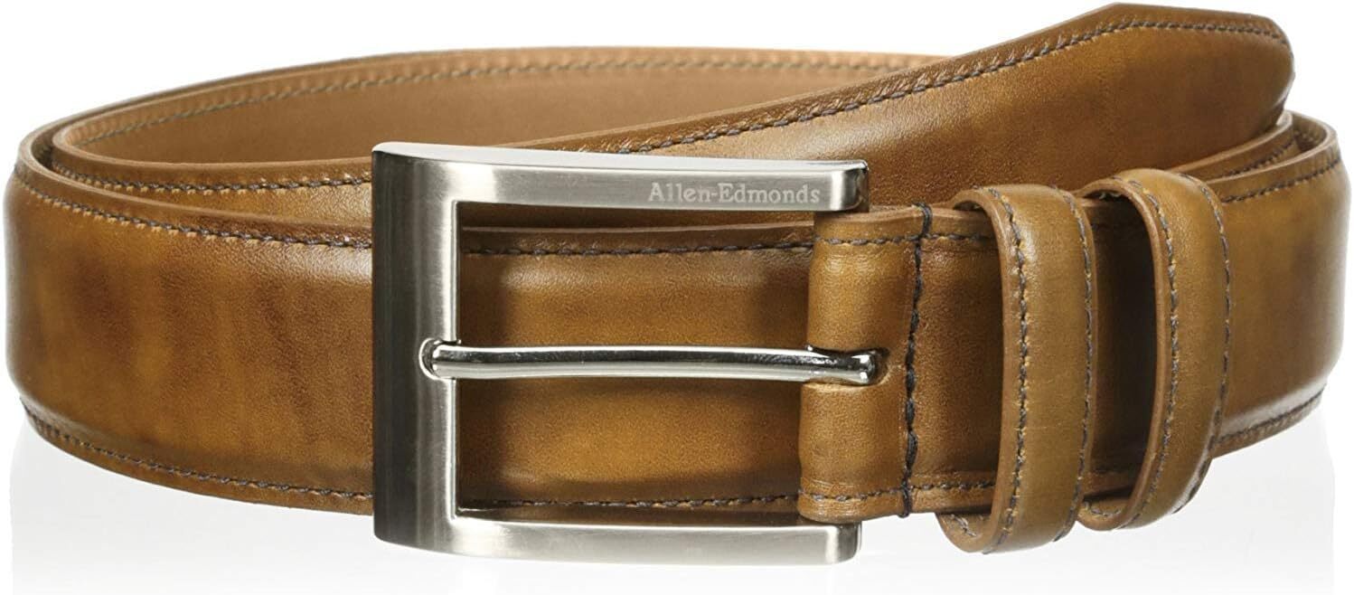 Allen Edmonds Men's Wide Basic Dress Belt 32, Walnut