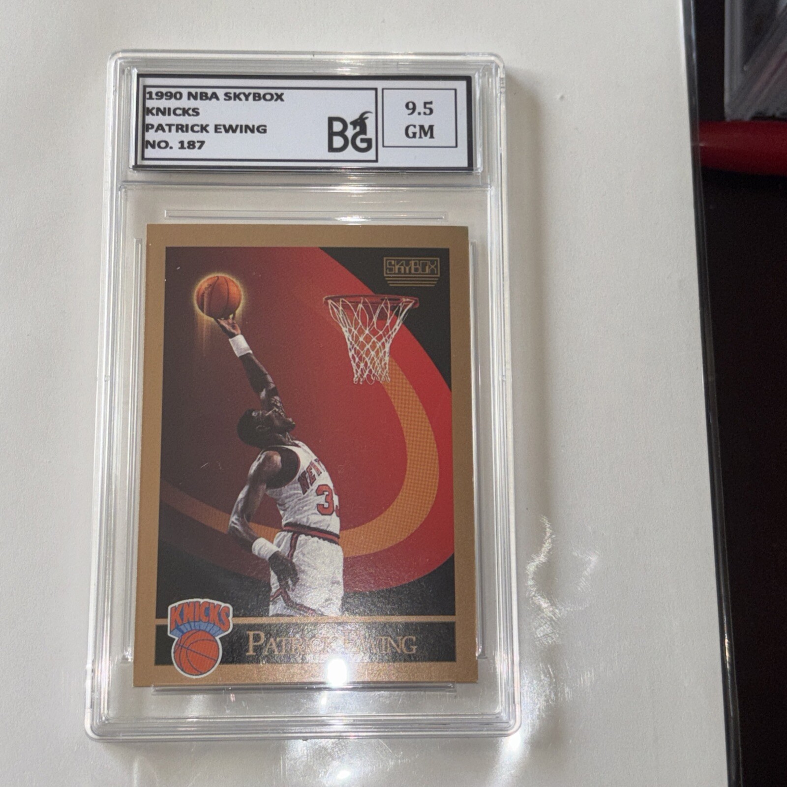 Patrick Ewing 1990 Skybox Iconic Photo NY Knicks HOF #187 PSA 10 GEM MINT
