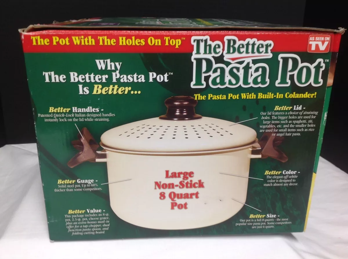 The Better Pasta Pot As seen on TV 8 Qt Pasta 2.3 Qt Pots and Grater NIB