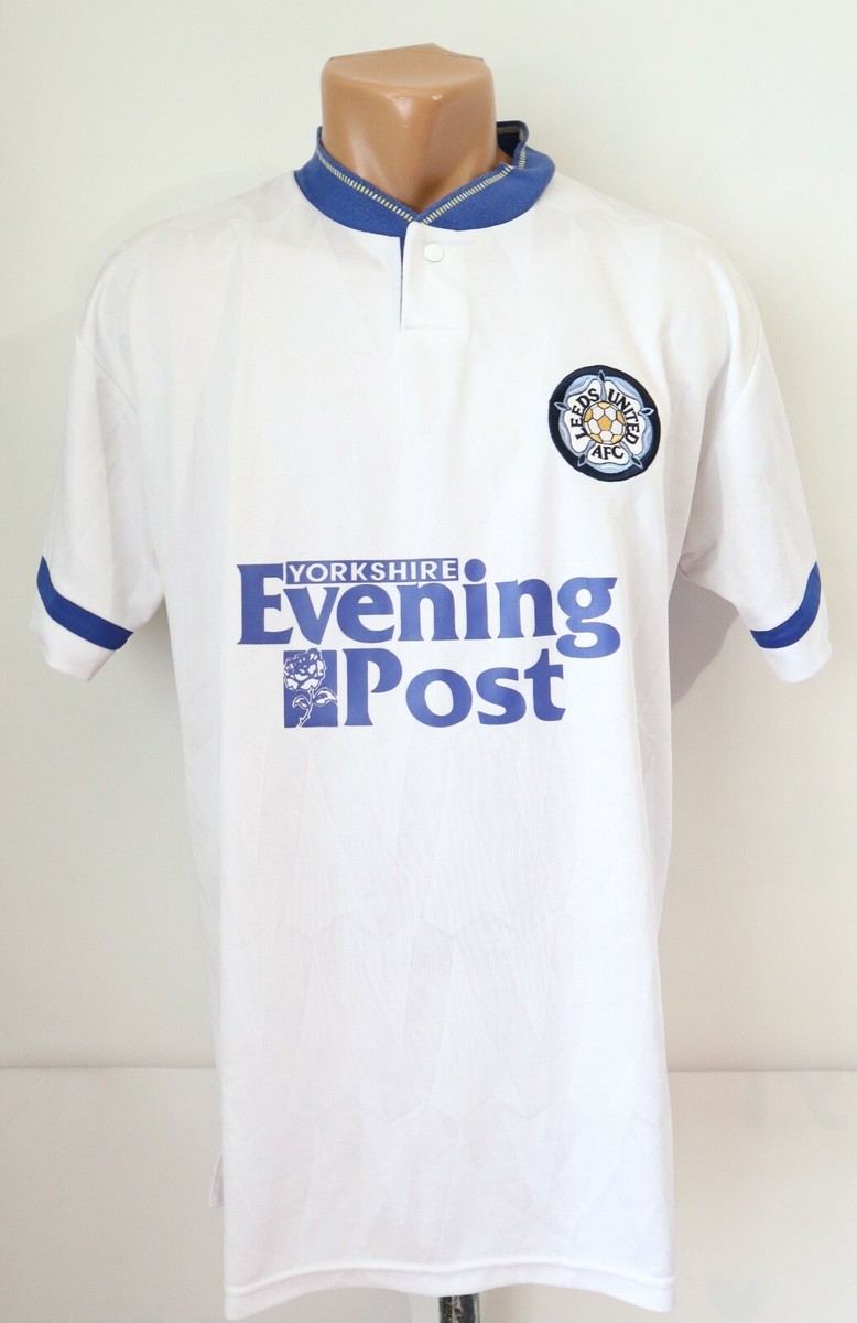 LEEDS UNITED 1991/1992 HOME FOOTBALL SHIRT SOCCER JERSEY RETRO SCORE DRAW  MENS M