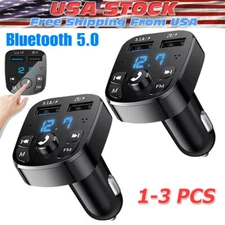 Bluetooth 5.0 Car Wireless FM Transmitter Adapter 2USB PD Charger AUX Hands-Free