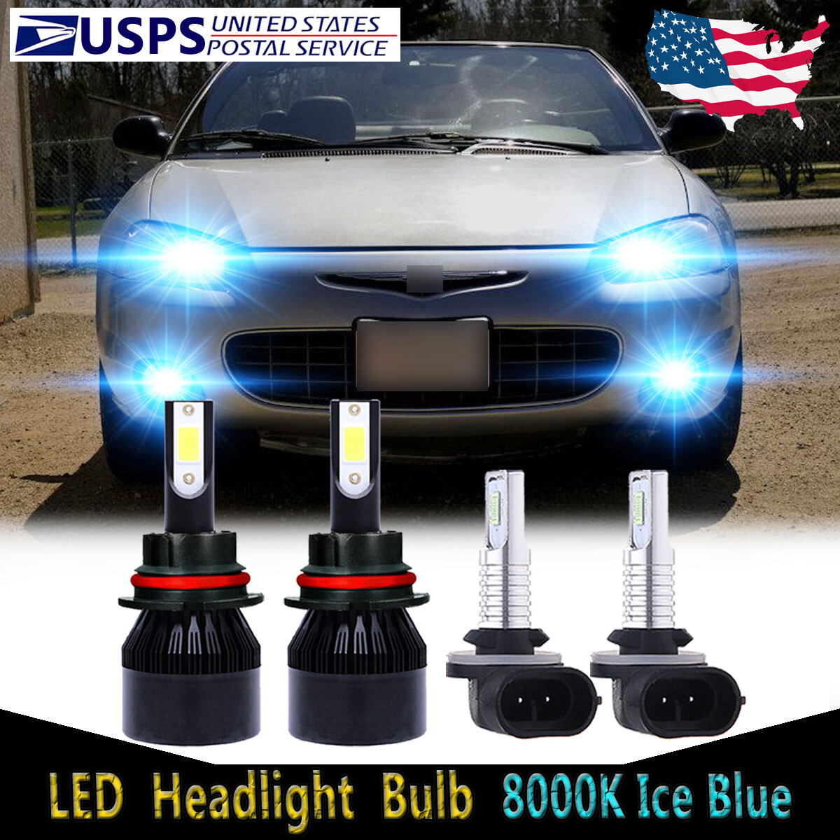 For Chrysler Sebring 2001-2002 LED Headlight High Low Beam