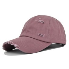 Light Purple Distressed Baseball Ball Cap Hat Dad Solid, Plain Men Women Cotton