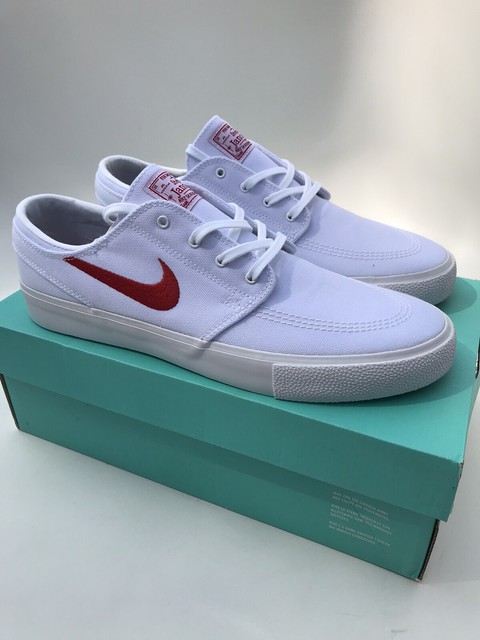 nike sb janoski rm white & varsity red skate shoes