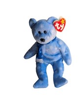 Ty Beanie Baby 1999 Holiday Teddy Bear Blue Snowflake Plush Stuffed Animal