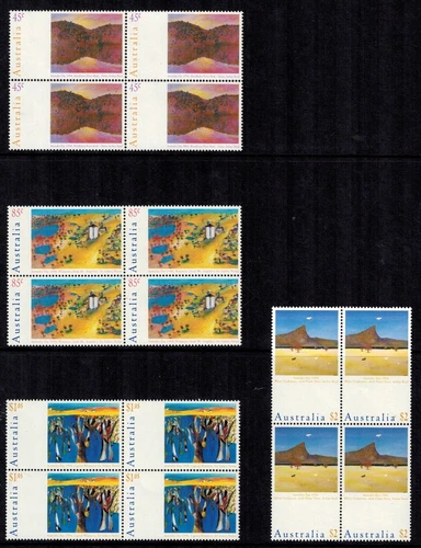 Australian Decimal Stamps Stamps - Landscape Paintings (1994) Set in Blocks of 4