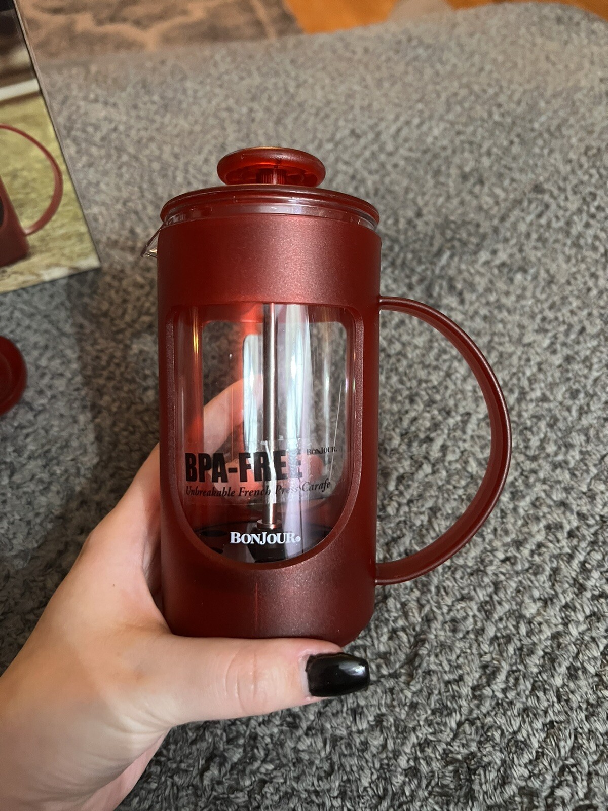 BonJour Unbreakable Ami-Matin 3-Cup French Press BPA-Free Red