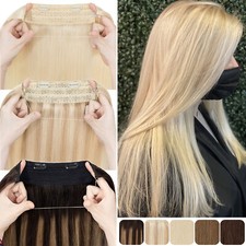 Clip in Secret Wire In Hair Extensions 100 Real Remy Human Hair One Piece Blonde