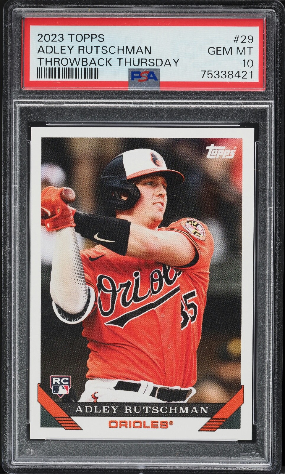 ADLEY RUTSCHMAN ROOKIE RC 2023 Topps Throwback Thursday #29 PSA 10 GEM MINT