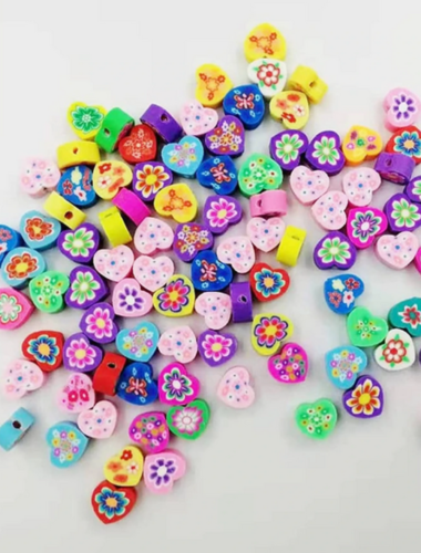 Ręcznie robione koraliki z gliny polimerowej Love Heart - Zrób to sam Wielokolorowa biżuteria Bransoletki Zestaw UK - Zdjęcie 1 z 15