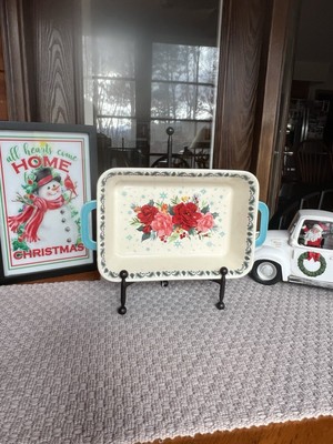 Pioneer Woman Baking Pan Christmas Cheerful Rose New Small Casserole Dish Last 1
