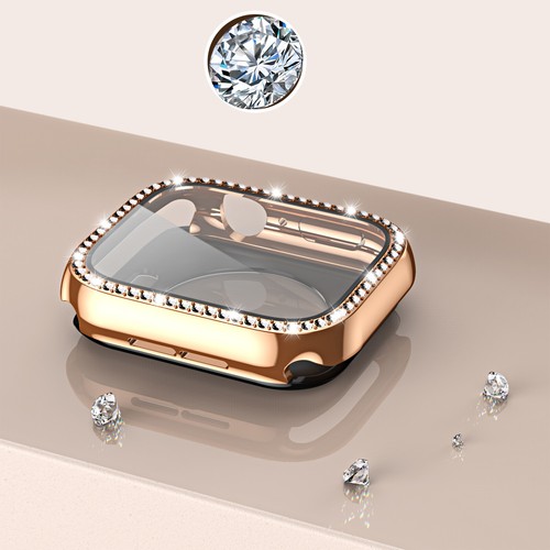 Luxus Bling Diamant Displayschutz Hülle für iWatch Serie 10 9 7 5 4 40/49 mm - Bild 4 von 19