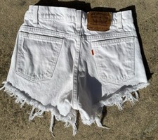 Vintage Orange Tab 505 Levi  s White Shorts
