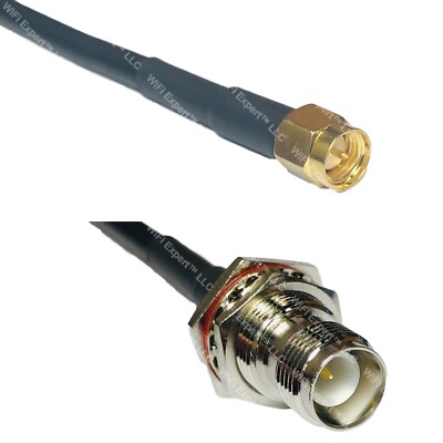 RFC240UF SMA MALE to RP-TNC FEMALE BULKHEAD RF Cable FAST-SHIP LOT