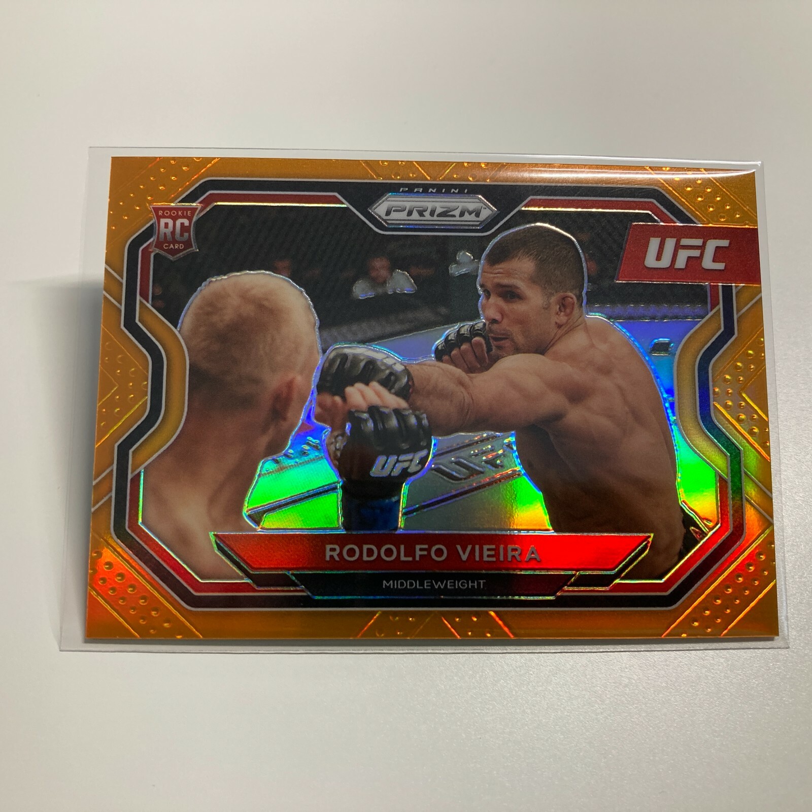 Rodolfo Vieira 2021 Panini Prizm UFC Orange Refractor RC Rookie Card 1/99 #107