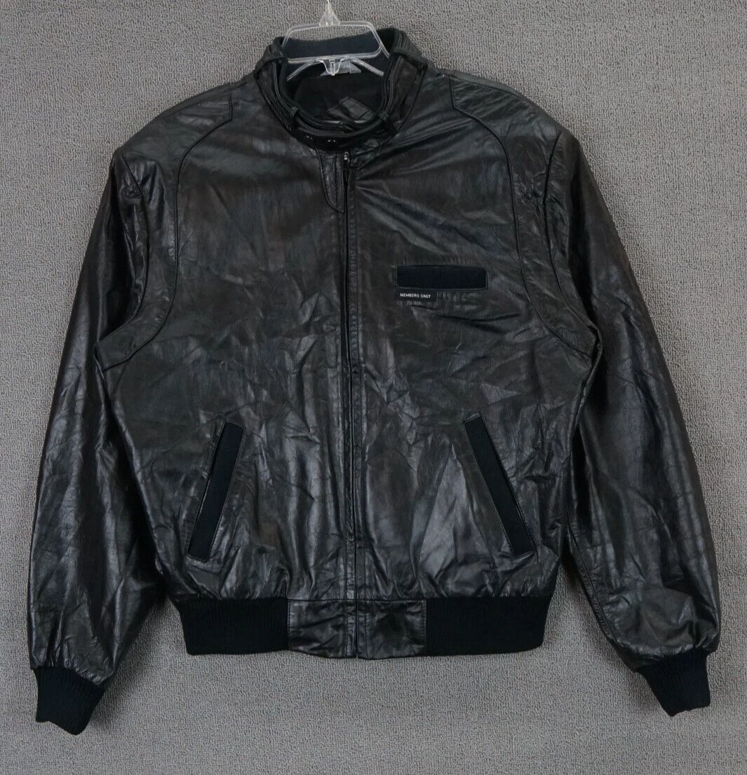 Black members only jacket 80s hotsell