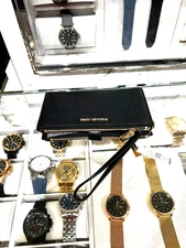 Michael Kors Ladies Black Leather Double Zip Wristlet Wallet Clutch Phone Holder