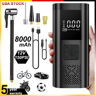 #ad Portable 150PSI Air Compressor Tire Inflator Fits Car Moto Bike Tires Air Pump $19.99