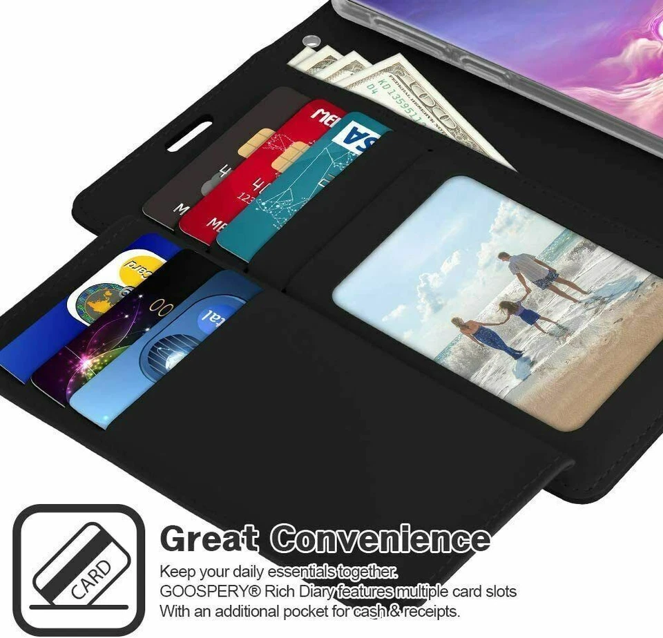Flip Leather Cover Wallet Case For Samsung S10/ S10 Plus S9/ S9 Plus S8/ S8 Plus - image 2 of 4