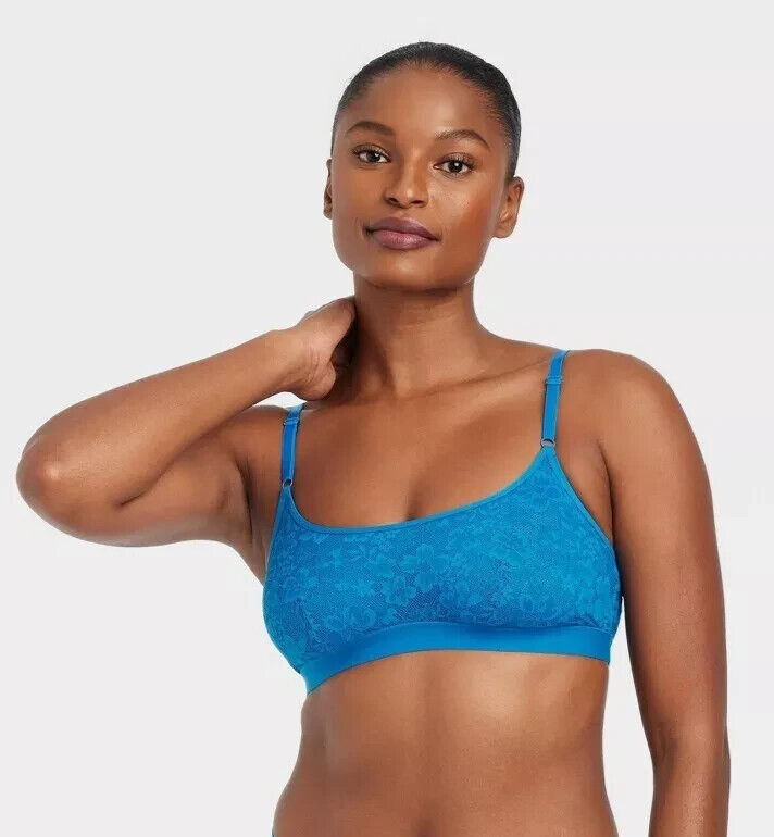 Women's Scoop Bralette In Ocean, Size Large, Organic Cotton By - Foto 7