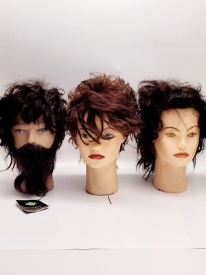 Clic International Cosmetology Mannequin Head Lot of 3/ 1 New 2 Pre-owned 