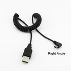 1x USB 2.0 A Male to Mini B 5Pin Right Angled 90 Degree Spiral Coiled Cable