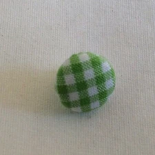 BEAUTIFUL BUTTONS - LIME CHECK- SHANK- 3/8"-- 10 IN A SET