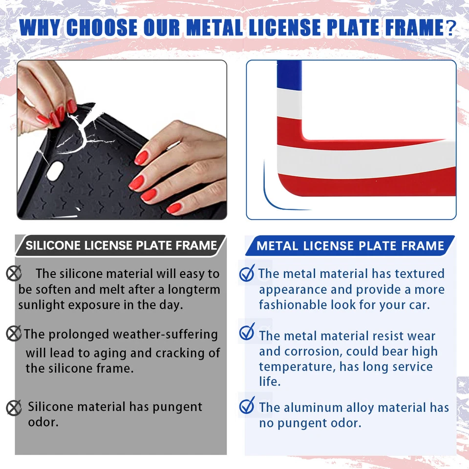 2 peças para GMC Sierra 1500 2500 bandeira dos EUA caminhão patriótico placa quadro capa - Imagem 3 de 4