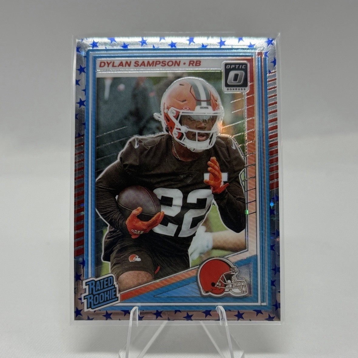 Donruss Optic 2025 Dylan Sampson #238 Rated Rookie Blue Stars Emoji Browns