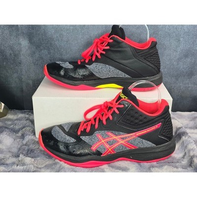 Asics Netburner Ballistic FF MT Black Pink Volleyball Shoes Women Size 9.5